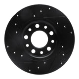 R1 Concepts 2014-2022 Chrysler 200 Rear Right Drilled & Slotted Black Brake Rotor by R1 Concepts RNC-633-42012R