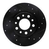 R1 Concepts 2014-2022 Chrysler 200 Rear Right Drilled & Slotted Black Brake Rotor by R1 Concepts RNC-633-42012R