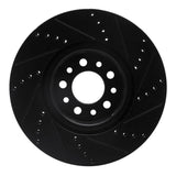 R1 Concepts 14-25 Alfa Romeo Tonale Front Left Drilled & Slotted Black Brake Rotor by R1 Concepts RNC-633-42013L