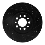 R1 Concepts 14-25 Alfa Romeo Tonale Front Right Drilled & Slotted Black Brake Rotor by R1 Concepts RNC-633-42013R
