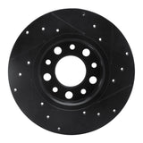 R1 Concepts 15-25 Alfa Romeo Tonale Rear Left Drilled & Slotted Black Brake Rotor by R1 Concepts RNC-633-42014L
