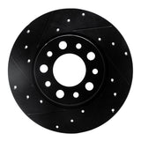 R1 Concepts 15-25 Alfa Romeo Tonale Rear Left Drilled & Slotted Black Brake Rotor by R1 Concepts RNC-633-42014L
