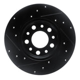 R1 Concepts 15-25 Alfa Romeo Tonale Rear Right Drilled & Slotted Black Brake Rotor by R1 Concepts RNC-633-42014R
