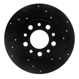 R1 Concepts 15-25 Alfa Romeo Tonale Rear Right Drilled & Slotted Black Brake Rotor by R1 Concepts RNC-633-42014R