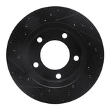 R1 Concepts 76-86 Jeep CJ5 Front Right Drilled & Slotted Black Brake Rotor by R1 Concepts RNC-633-42017R