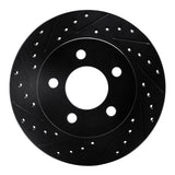 R1 Concepts 90-99 Jeep Cherokee Front Left Drilled & Slotted Black Brake Rotor by R1 Concepts RNC-633-42022L