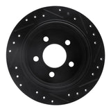 R1 Concepts 93-98 Jeep Grand Cherokee Rear Left Drilled & Slotted Black Brake Rotor by R1 Concepts RNC-633-42023L