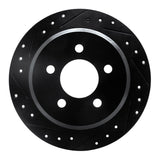 R1 Concepts 93-98 Jeep Grand Cherokee Rear Left Drilled & Slotted Black Brake Rotor by R1 Concepts RNC-633-42023L