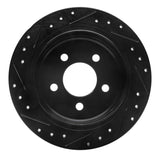 R1 Concepts 93-98 Jeep Grand Cherokee Rear Right Drilled & Slotted Black Brake Rotor by R1 Concepts RNC-633-42023R