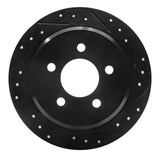R1 Concepts 93-98 Jeep Grand Cherokee Rear Right Drilled & Slotted Black Brake Rotor by R1 Concepts RNC-633-42023R