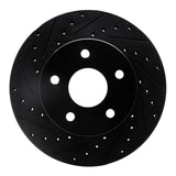 R1 Concepts 99-04 Jeep Grand Cherokee Front Left Drilled & Slotted Black Brake Rotor by R1 Concepts RNC-633-42024L