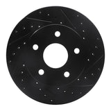 R1 Concepts 99-04 Jeep Grand Cherokee Front Right Drilled & Slotted Black Brake Rotor by R1 Concepts RNC-633-42024R