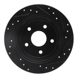 R1 Concepts 99-04 Jeep Grand Cherokee Rear Left Drilled & Slotted Black Brake Rotor by R1 Concepts RNC-633-42025L