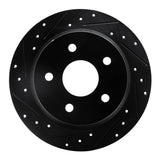 R1 Concepts 99-04 Jeep Grand Cherokee Rear Left Drilled & Slotted Black Brake Rotor by R1 Concepts RNC-633-42025L