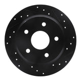 R1 Concepts 99-04 Jeep Grand Cherokee Rear Right Drilled & Slotted Black Brake Rotor by R1 Concepts RNC-633-42025R