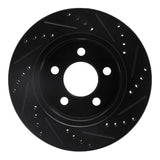 R1 Concepts 99-06 Jeep Cherokee Front Left Drilled & Slotted Black Brake Rotor