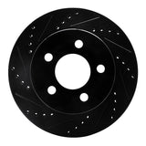 R1 Concepts 99-06 Jeep Cherokee Front Left Drilled & Slotted Black Brake Rotor