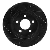 R1 Concepts 99-06 Jeep Wrangler Front Right Drilled & Slotted Black Brake Rotor by R1 Concepts RNC-633-42026R
