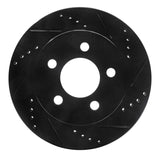 R1 Concepts 99-06 Jeep Wrangler Front Right Drilled & Slotted Black Brake Rotor by R1 Concepts RNC-633-42026R