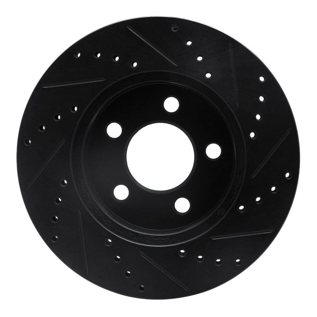 R1 Concepts 02-07 Jeep Liberty Front Left Drilled & Slotted Black Brake ...