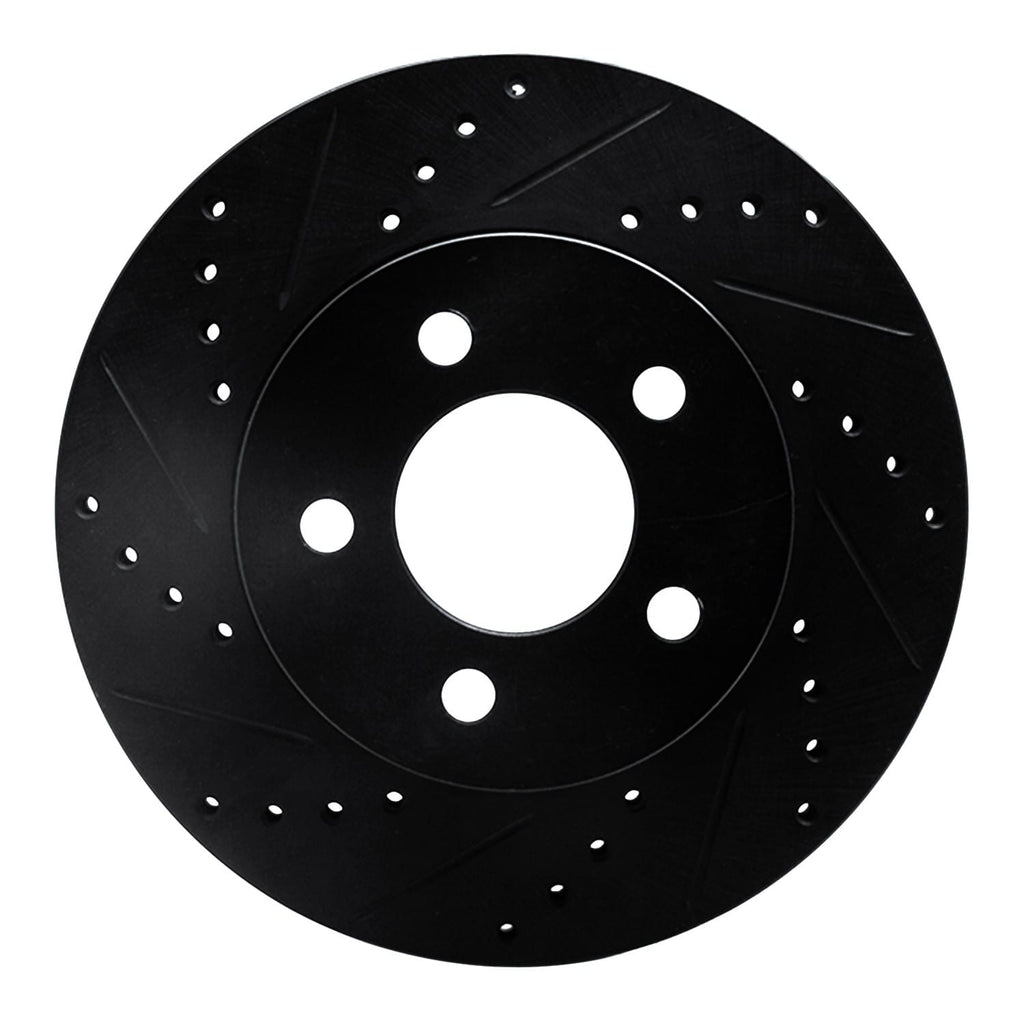 R1 Concepts 02-07 Jeep Liberty Front Left Drilled & Slotted Black Brake ...