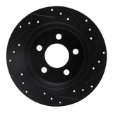 R1 Concepts 03-07 Jeep Liberty Rear Left Drilled & Slotted Black Brake Rotor by R1 Concepts RNC-633-42028L