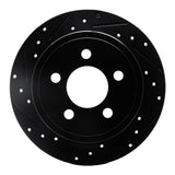 R1 Concepts 03-07 Jeep Liberty Rear Left Drilled & Slotted Black Brake Rotor by R1 Concepts RNC-633-42028L