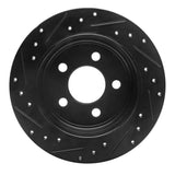 R1 Concepts 03-07 Jeep TJ (Canada - See Wrangler for US) Rear Right Drilled & Slotted Black Brake Rotor by R1 Concepts RNC-633-42028R