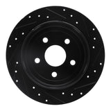 R1 Concepts 07-18 Jeep Wrangler Rear Left Drilled & Slotted Black Brake Rotor by R1 Concepts RNC-633-42029L