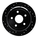 R1 Concepts 07-18 Jeep Wrangler Rear Left Drilled & Slotted Black Brake Rotor by R1 Concepts RNC-633-42029L