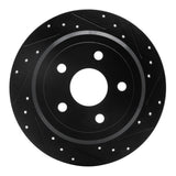 R1 Concepts 2007-2018 Jeep Wrangler Rear Right Drilled & Slotted Black Brake Rotor by R1 Concepts RNC-633-42029R