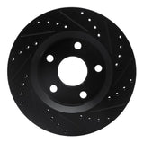 R1 Concepts 07-18 Jeep Wrangler Front Left Drilled & Slotted Black Brake Rotor by R1 Concepts RNC-633-42030L