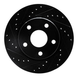 R1 Concepts 07-18 Jeep Wrangler Front Left Drilled & Slotted Black Brake Rotor by R1 Concepts RNC-633-42030L