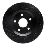 R1 Concepts 07-18 Jeep Wrangler Front Right Drilled & Slotted Black Brake Rotor by R1 Concepts RNC-633-42030R