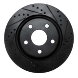 R1 Concepts 12-18 Jeep Wrangler Front Right Drilled & Slotted Black Brake Rotor by R1 Concepts RNC-633-42033R