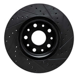 R1 Concepts 18-25 Jeep Wrangler Front Left Drilled & Slotted Black Brake Rotor by R1 Concepts RNC-633-42039L
