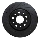 R1 Concepts 18-25 Jeep Wrangler Front Left Drilled & Slotted Black Brake Rotor by R1 Concepts RNC-633-42039L