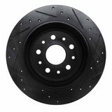 R1 Concepts 18-25 Jeep Wrangler Rear Left Drilled & Slotted Black Brake Rotor by R1 Concepts RNC-633-42041L