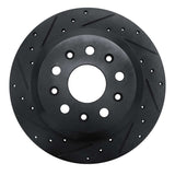 R1 Concepts 18-25 Jeep Wrangler Rear Left Drilled & Slotted Black Brake Rotor by R1 Concepts RNC-633-42041L
