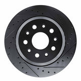R1 Concepts 20-25 Jeep Gladiator Rear Right Drilled & Slotted Black Brake Rotor