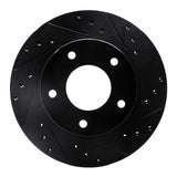 R1 Concepts 77-80 Buick LeSabre Rear Right Drilled & Slotted Black Brake Rotor