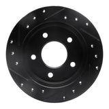 R1 Concepts 88-94 Buick Regal Rear Right Drilled & Slotted Black Brake Rotor
