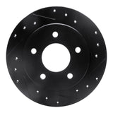 R1 Concepts 88-94 Buick Regal Rear Right Drilled & Slotted Black Brake Rotor