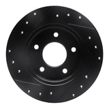 R1 Concepts 94-99 Buick Regal Rear Right Drilled & Slotted Black Brake Rotor