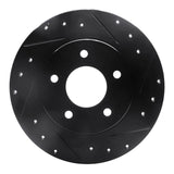 R1 Concepts 94-99 Buick Regal Rear Right Drilled & Slotted Black Brake Rotor