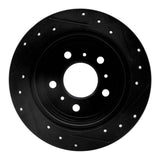 R1 Concepts 06-10 Buick Allure Rear Left Drilled & Slotted Black Brake Rotor by R1 Concepts RNC-633-45011L