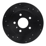 R1 Concepts 06-11 Buick Lucerne Rear Left Drilled & Slotted Black Brake Rotor by R1 Concepts RNC-633-45013L