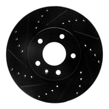 R1 Concepts 2011-2025 Buick Encore GX Front Left Drilled & Slotted Black Brake Rotor by R1 Concepts RNC-633-45045L