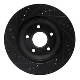 R1 Concepts 97-09 Cadillac XLR Left Front Drilled & Slotted Black Brake Rotor by R1 Concepts RNC-633-46007D