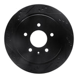 R1 Concepts 03-11 Cadillac CTS Rear Left Drilled & Slotted Black Brake Rotor